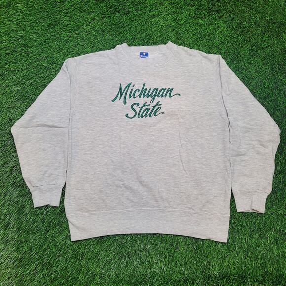 VTG 80s Champion USA Michigan State Sweatshirt Mens L (Tag XL) - Picture 1 of 6